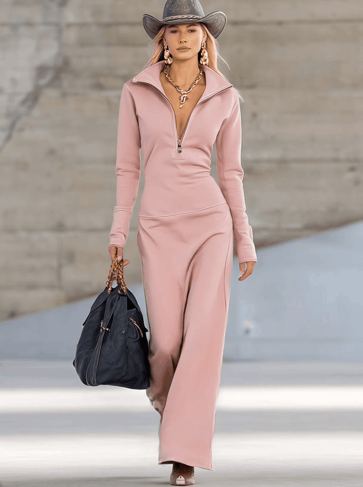 Amelia - Sports Dress with Zip and V-Neck