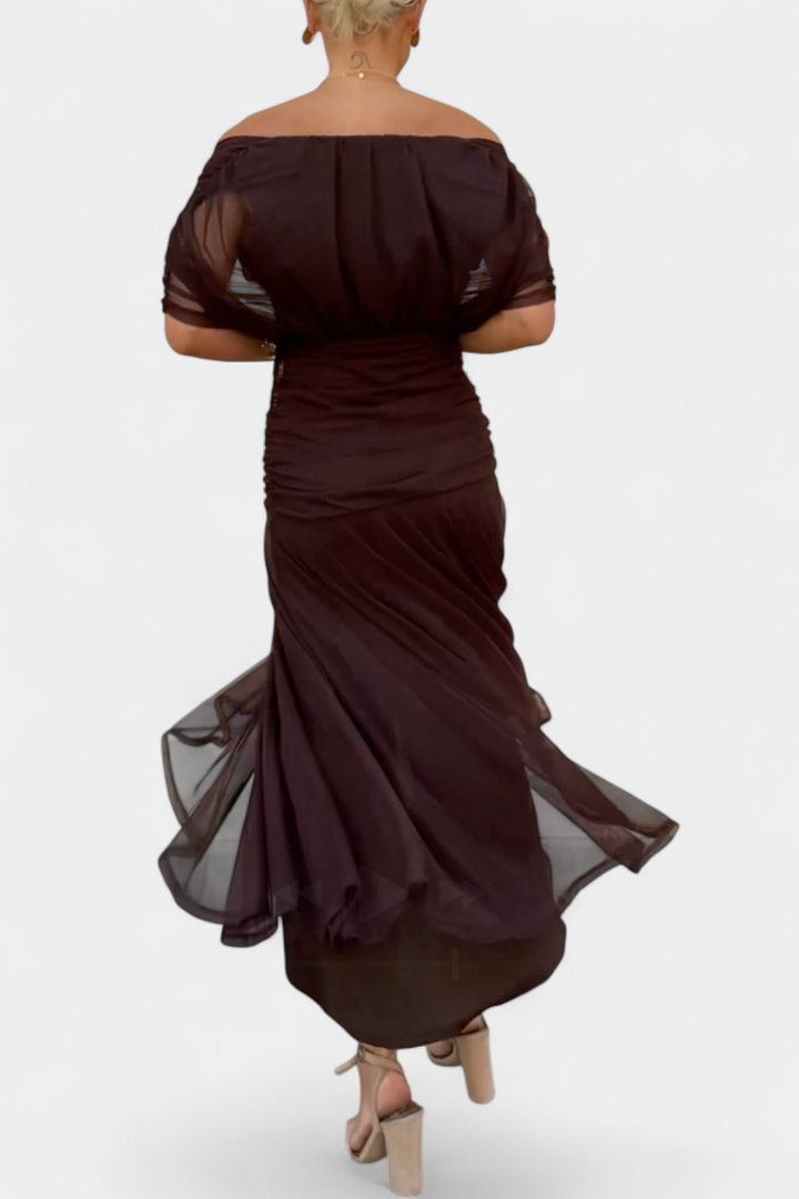 Elowen - Long floral dress with V-neck