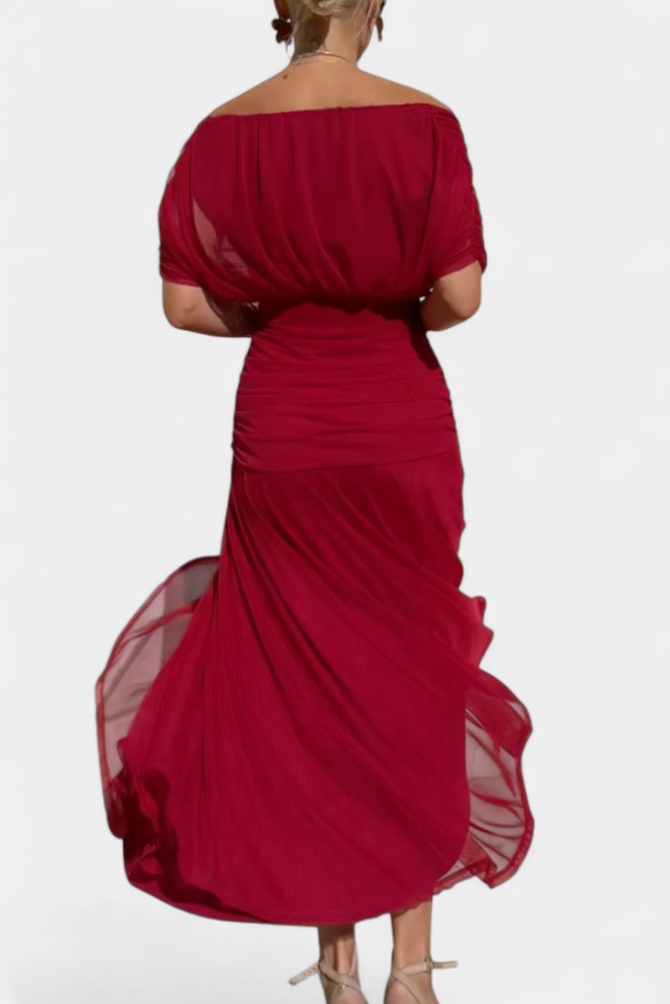 Scarlett - Long off shoulder chiffon dress