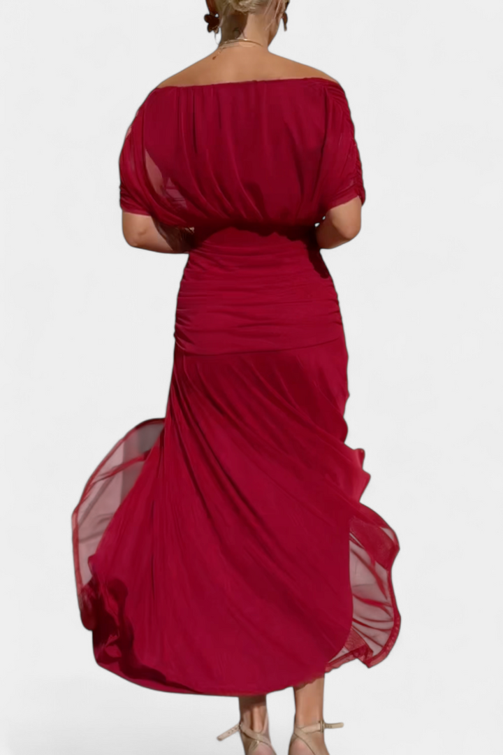 Scarlett - Long off shoulder chiffon dress