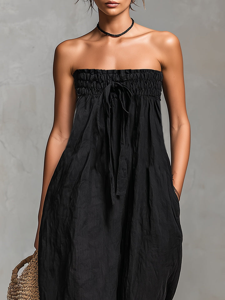 Nina | Elegant strapless romper