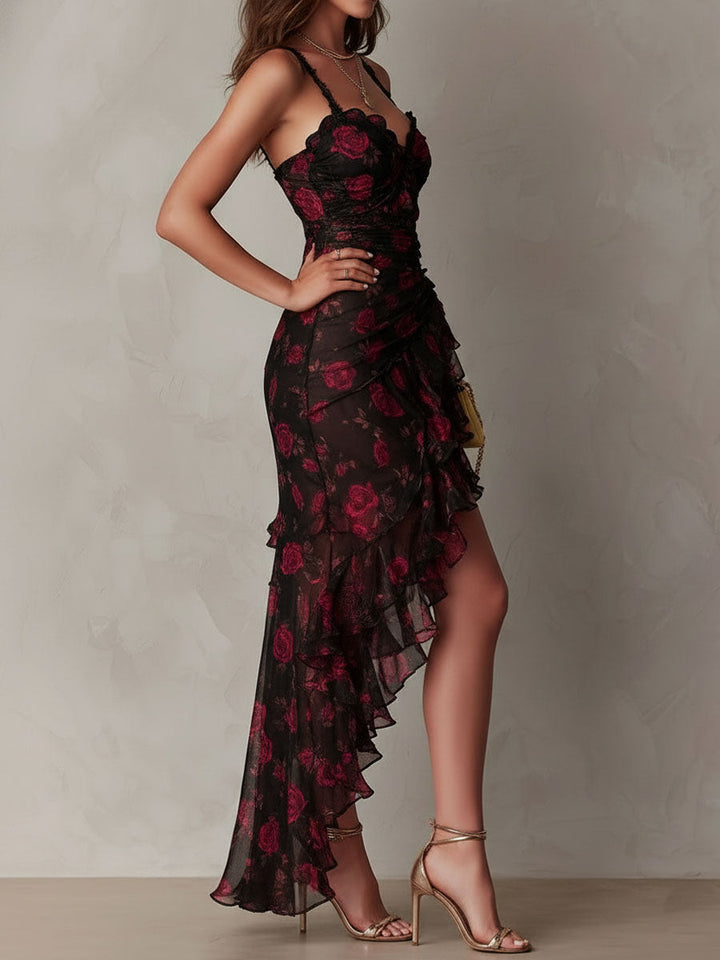 Lane | Floral Ruched Hem Dress