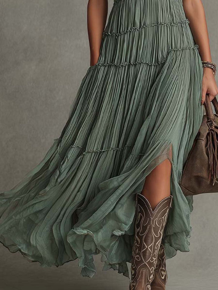 Ava | Gathered V-Neck Maxi