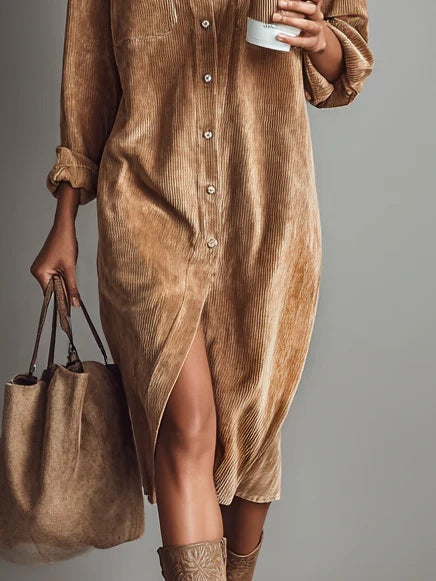 Clara - Corduroy Midi Dress
