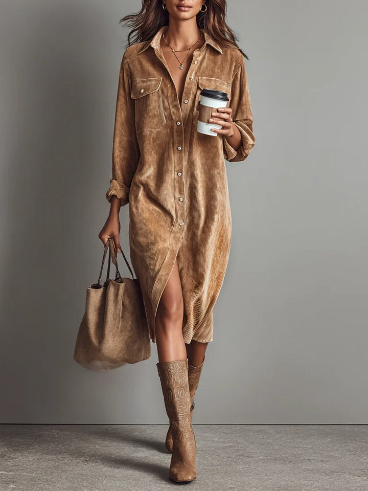 Clara - Corduroy Midi Dress