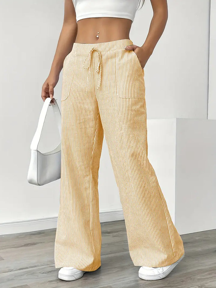 Alina™ | Elegant Striped Trousers with Pockets