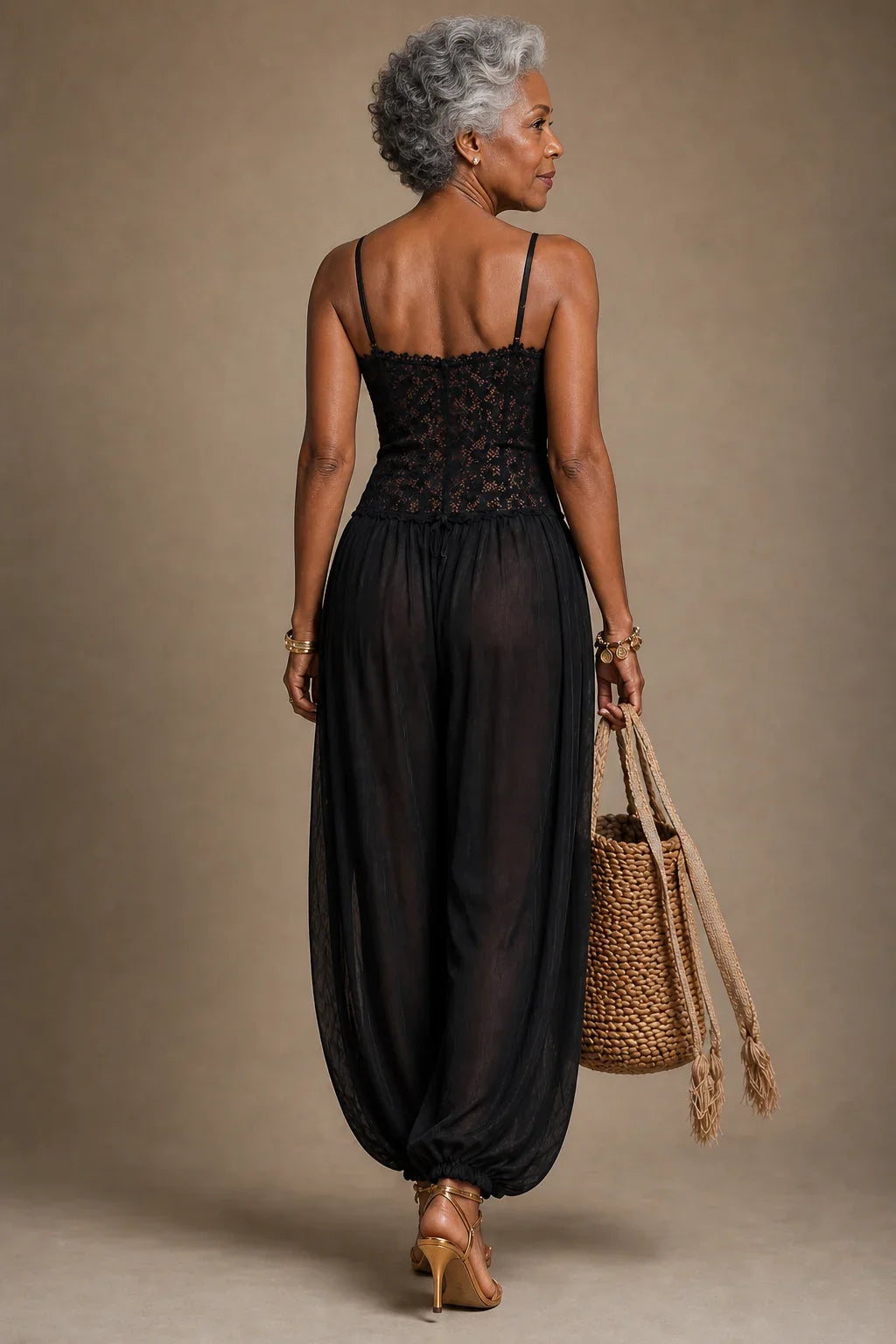 Laia | Flowing Lace Halter Jumpsuit