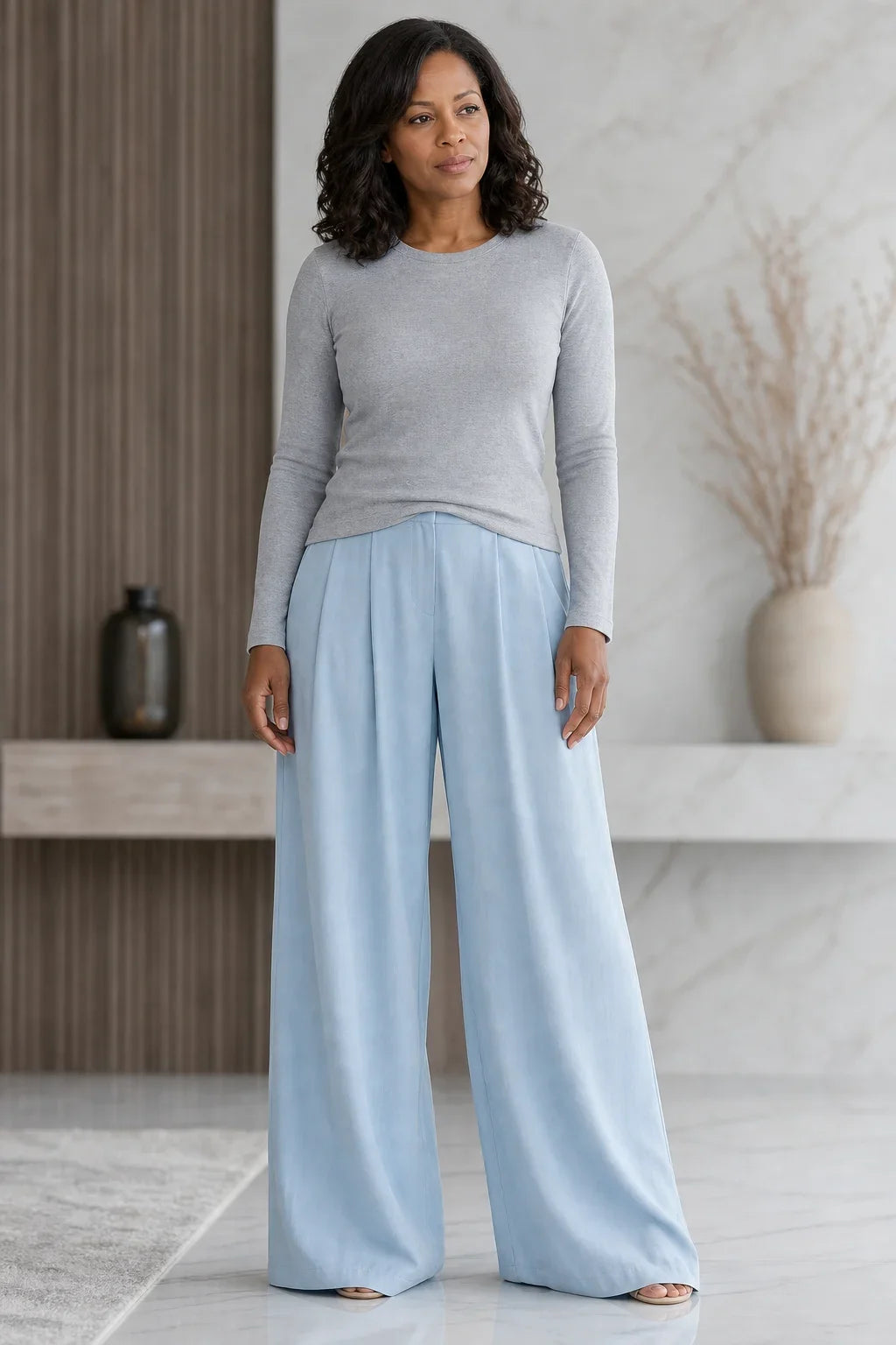 Maevra | V-Neck Wide-Leg Jumpsuit