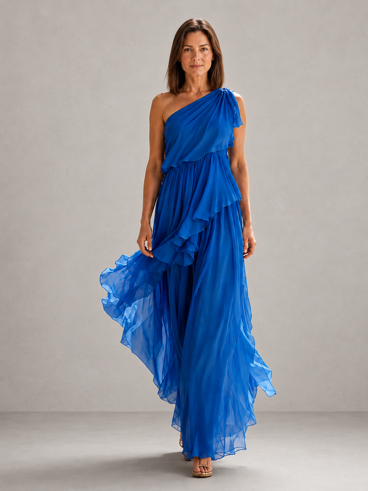 Scarlett | One-Shoulder Ruffle Maxi