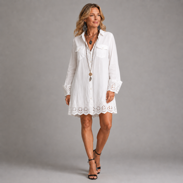 Alessia™ | White Shirt Mini Dress