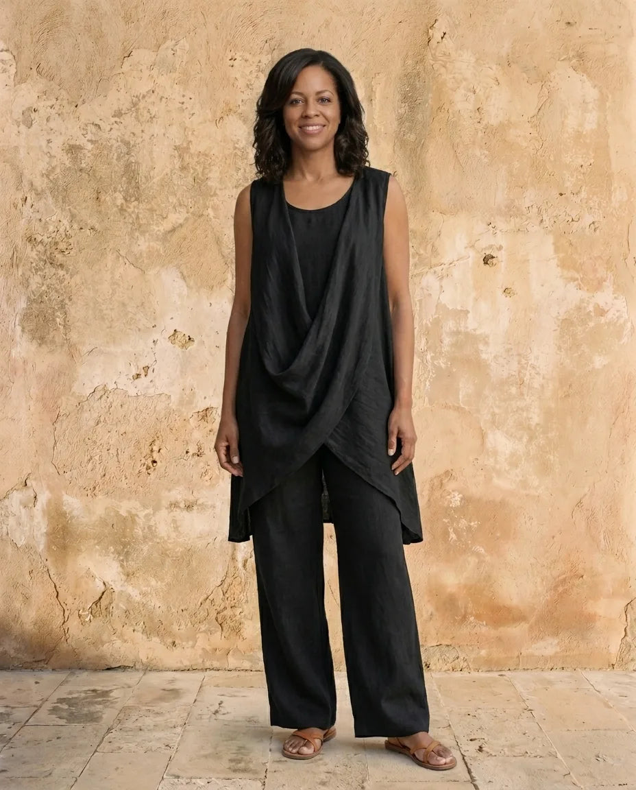 Serena | Sleeveless V-Neck Set
