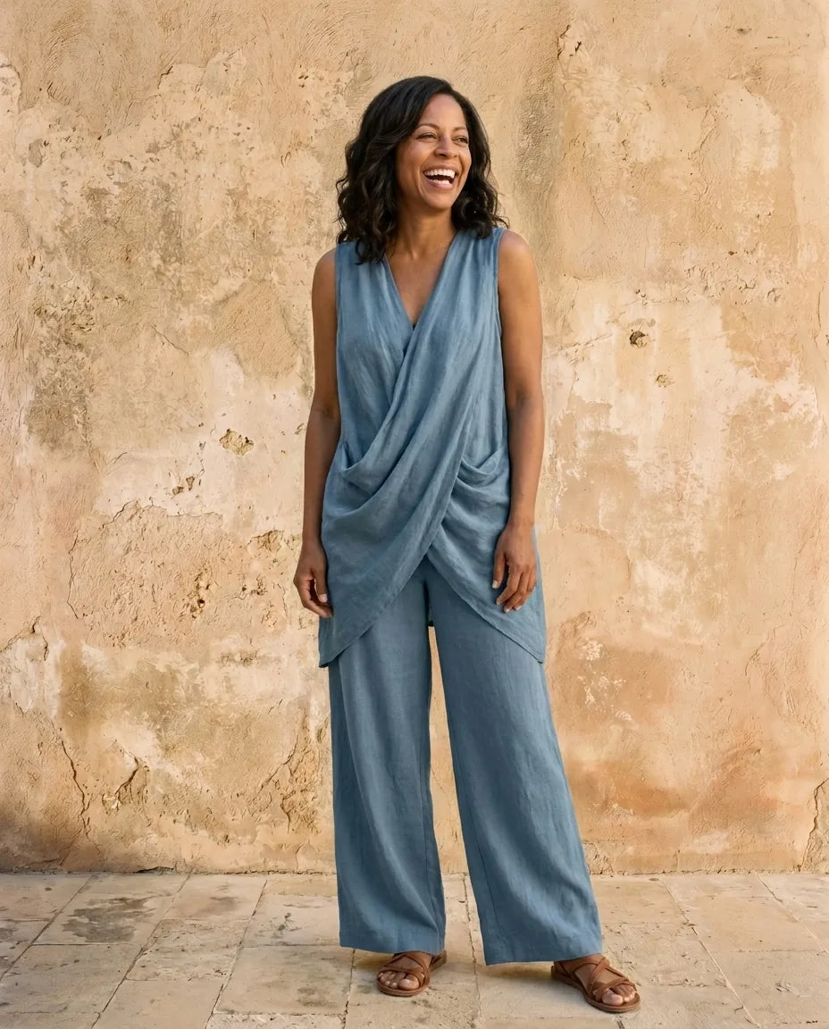 Serena | Sleeveless V-Neck Set