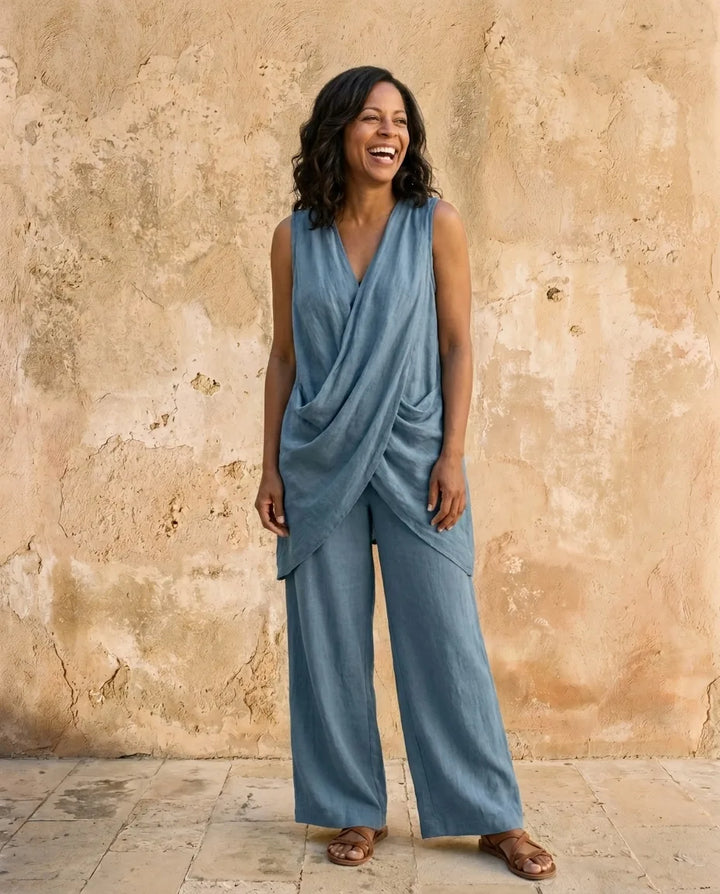 Serena | Sleeveless V-Neck Set