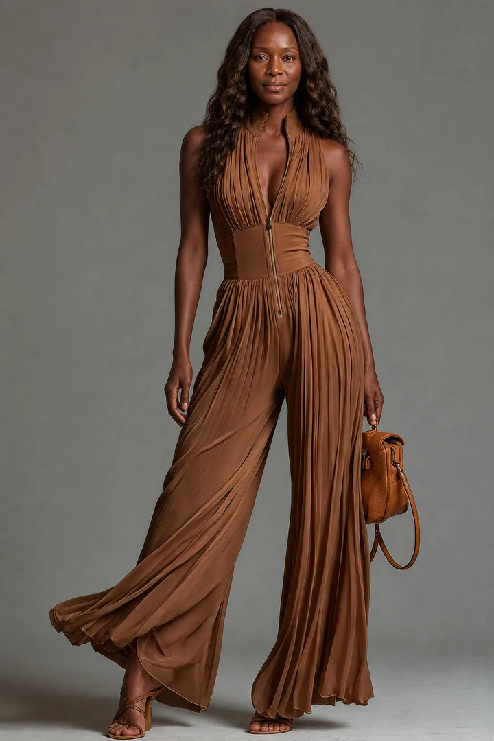 Mirelda | Pleated Wide-Leg Jumpsuit