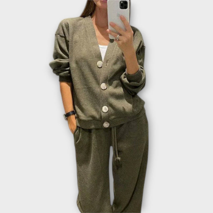 Chantal – Cardigan and Trousers Set
