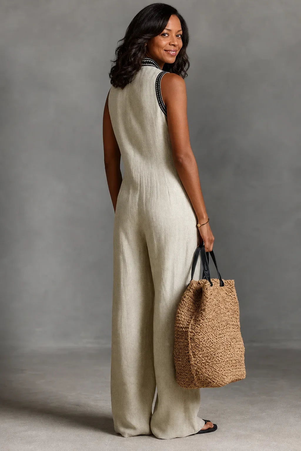 Nadia | Sleek Stand-Collar Jumpsuit