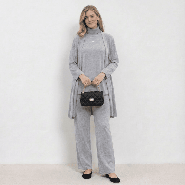 Sophie - Cardigan, Knit Top & Pants Set