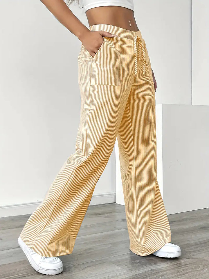 Alina™ | Elegant Striped Trousers with Pockets