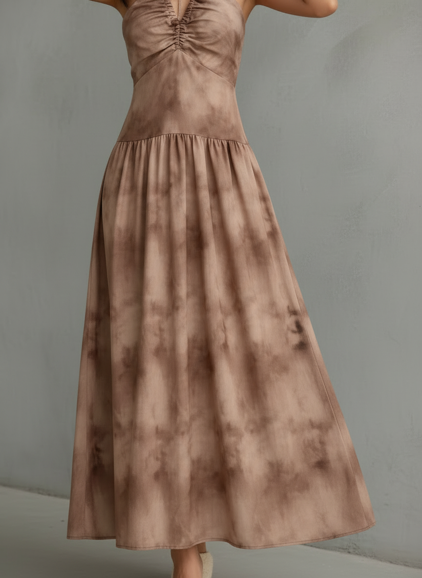 Valentina · Floral Maxi Dress with Off-Shoulder Sleeves
