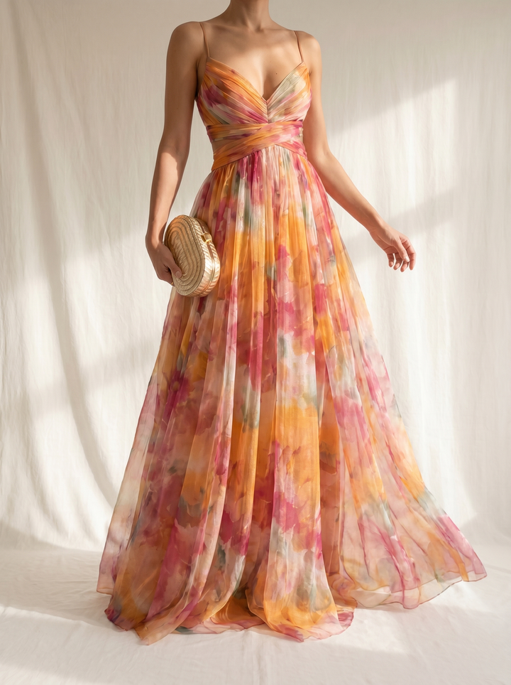 Gisella | Charming Long Dress with Floral Print