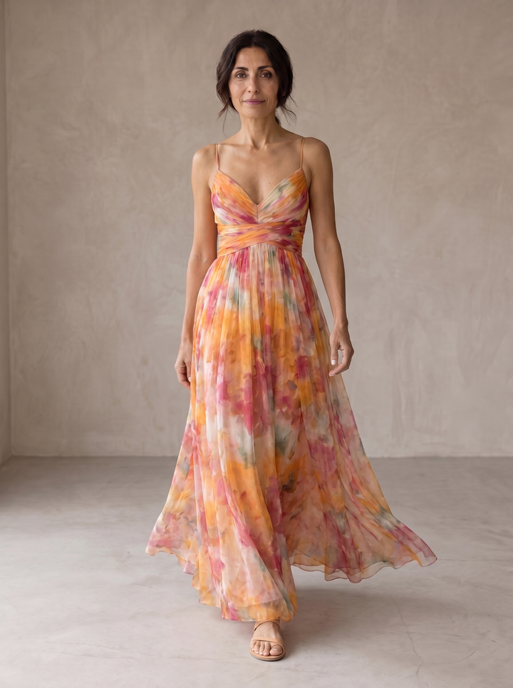 Gisella | Charming Long Dress with Floral Print