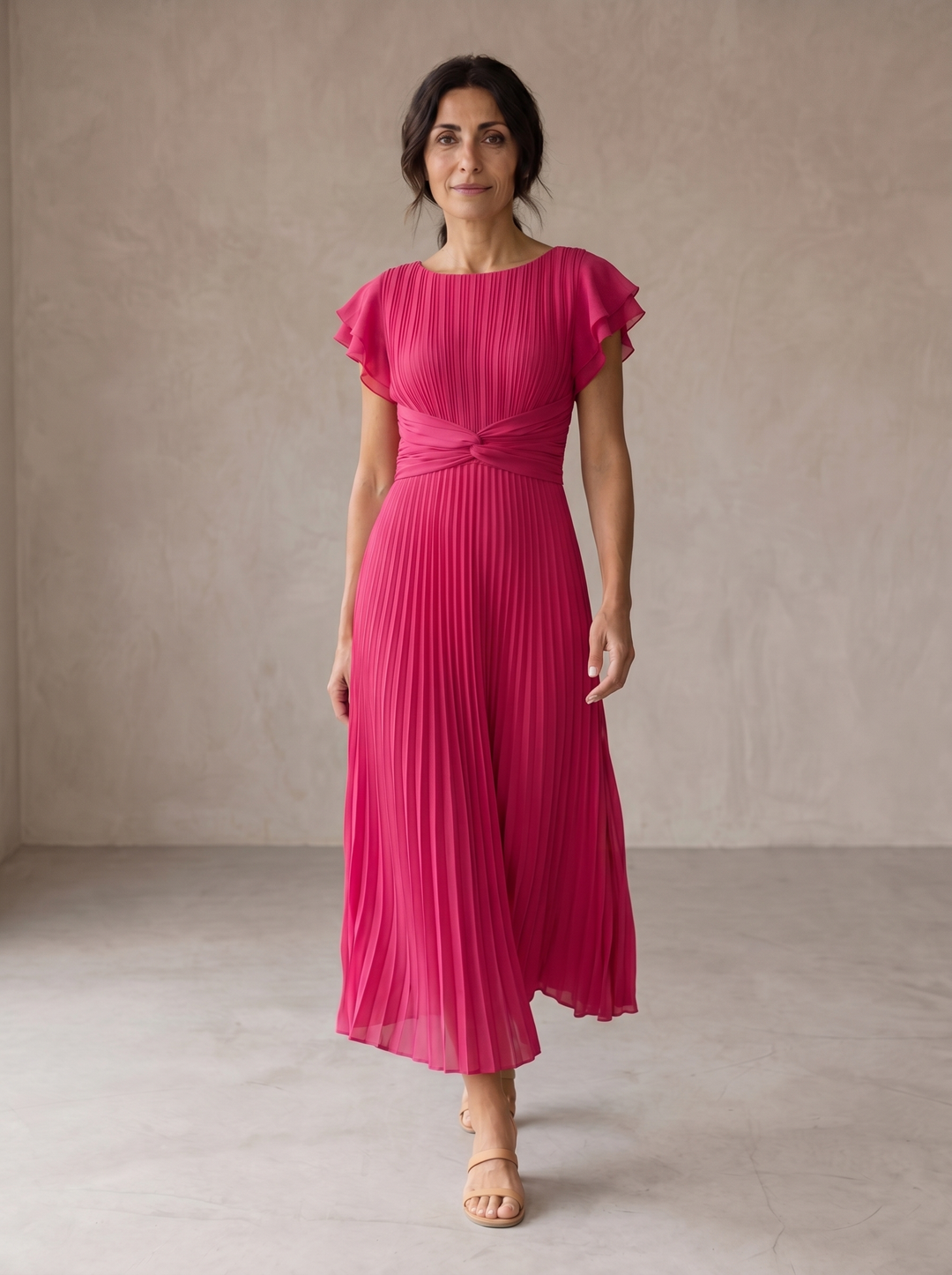 Seraphina | Elegant Pleated Maxi Dress with a Tied Waist