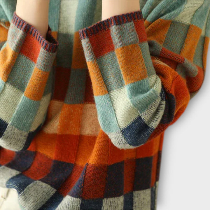 Erika - Patchwork Turtleneck Jumper