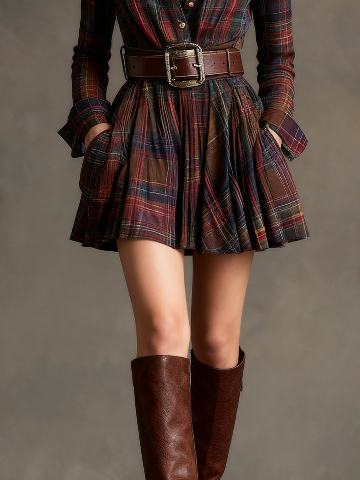 Bárbara · Short Check Shirt Dress