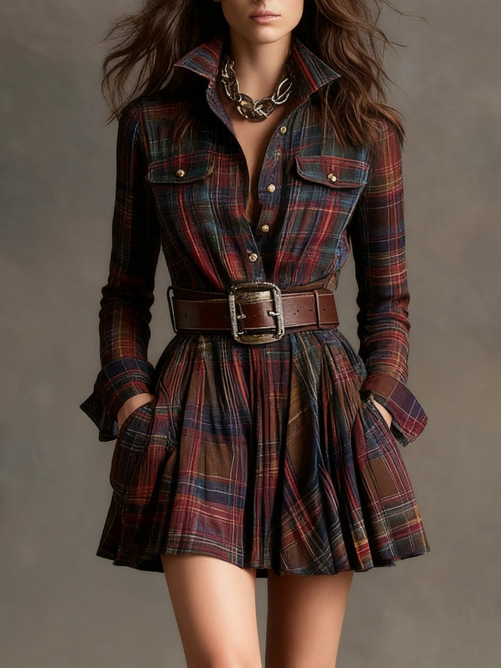 Bárbara · Short Check Shirt Dress
