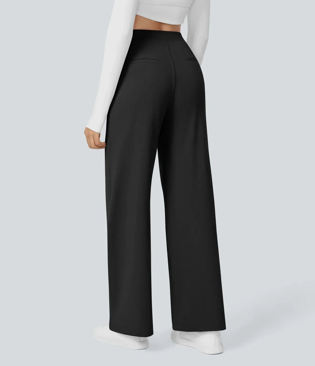 ColaTek Air™ Flared Trousers with High Waist and Side Zip Pockets