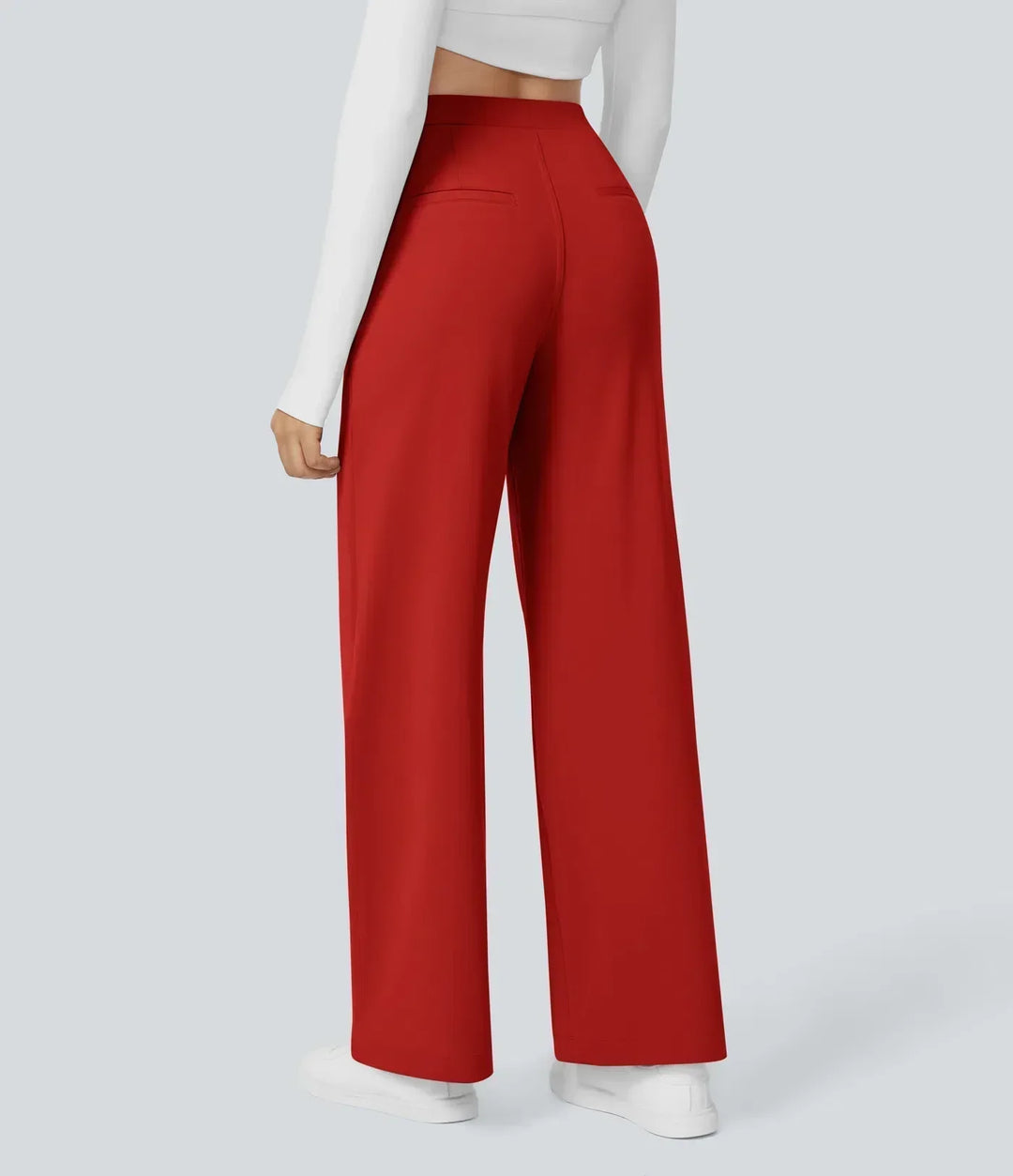 ColaTek Air™ Flared Trousers with High Waist and Side Zip Pockets