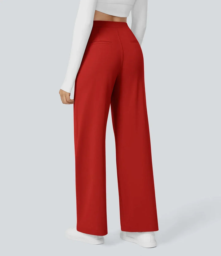 ColaTek Air™ Flared Trousers with High Waist and Side Zip Pockets