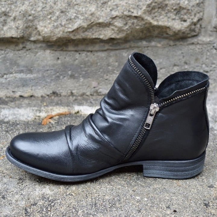 Gabriella - Leather Boots with Zip Fastening
